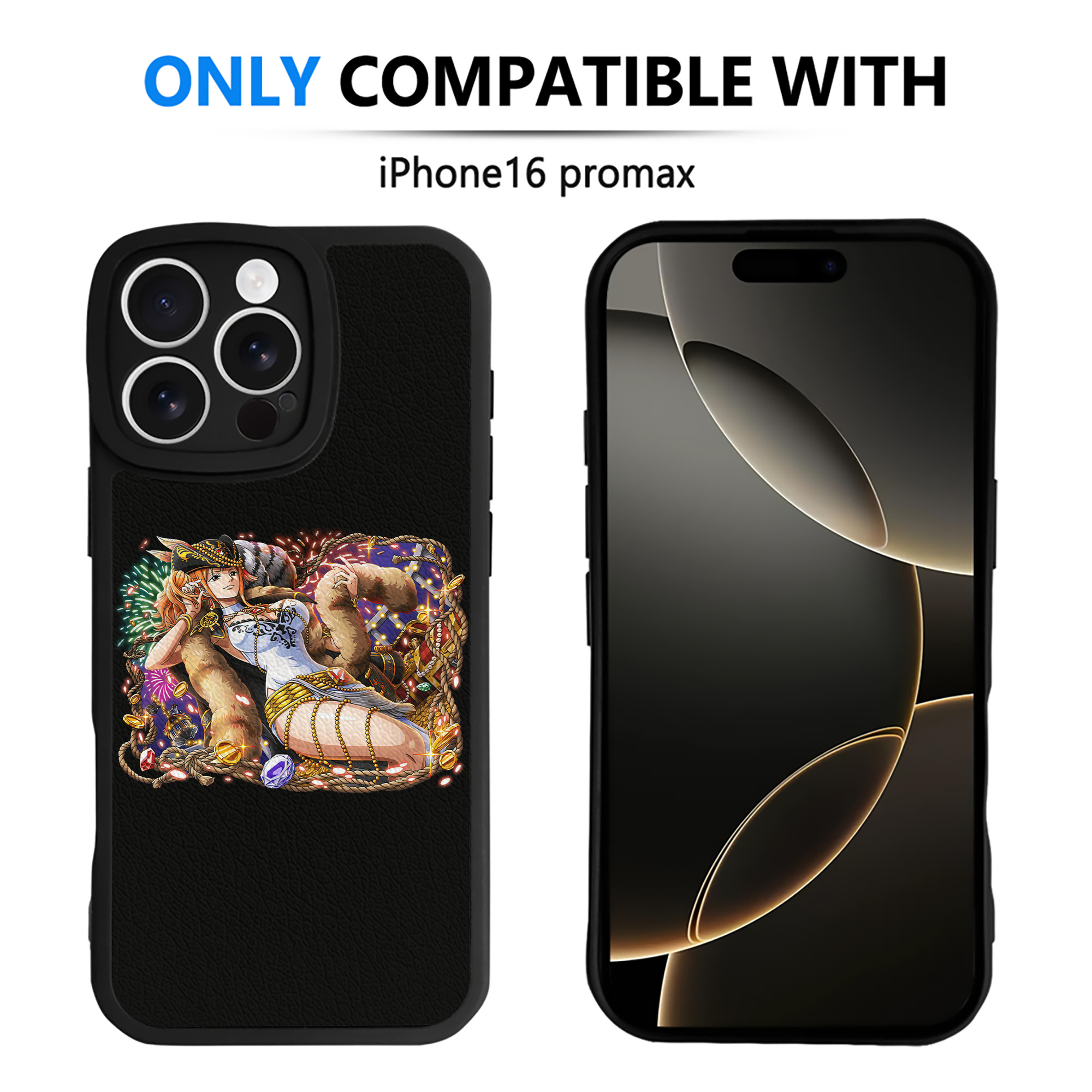 （画像用） ワンピース ナミ ONE PIECE Nami 【iPhone 16シリーズ対応】シリコンスマホケース（レザー調） 材質：シリコン